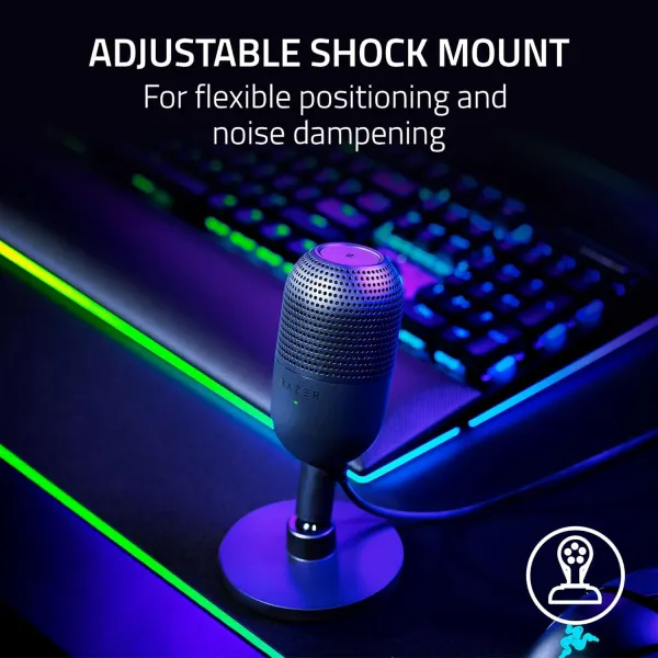 Микрофон USB-A геймерский Seiren V3 Mini, Omni, чёрный Razer (RZ19-05050100-R3M1) - Фото 5