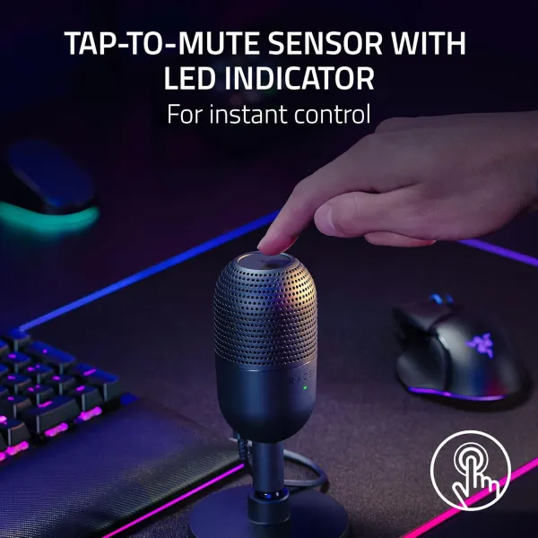 Микрофон USB-A геймерский Seiren V3 Mini, Omni, чёрный Razer (RZ19-05050100-R3M1) - Фото 7