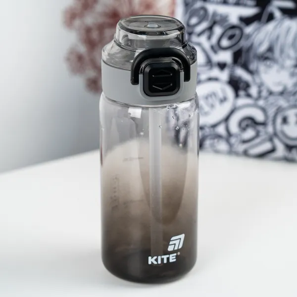 Пляшечка для води Kite 600 мл чорна, тританова (K25-1212-1) - Фото 5