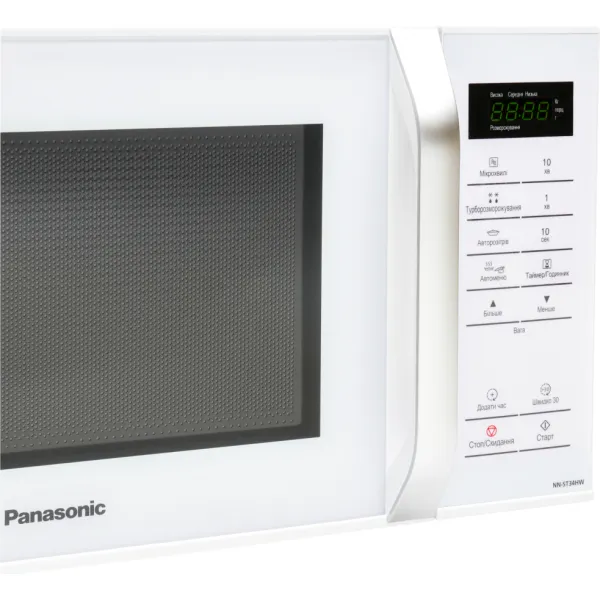 Микроволновая печь, 25л, 800Вт, дисплей, откр. ручкой, белый Panasonic (NN-ST34NWZUE) - Фото 2