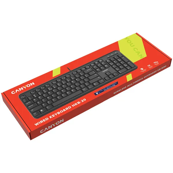 Клавіатура USB HKB-20 Velvet, чорна Canyon (CNS-HKB02) - Фото 3