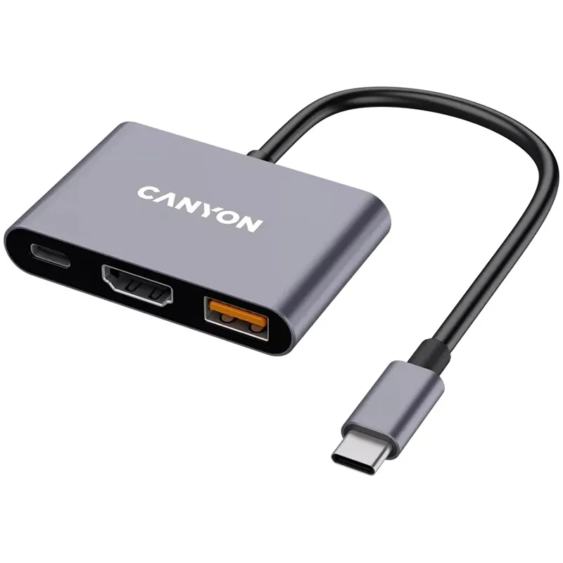 Хаб 3-в-1 мультипорт USB Type-C DS-4 Canyon (CNS-TDS4) Хаб 3-в-1 мультипорт USB Type-C DS-4 Canyon (CNS-TDS4)