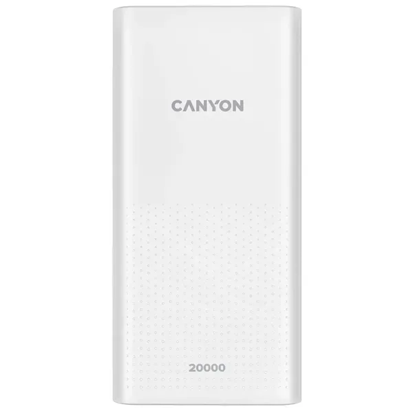 Акумулятор зовнішній Power Bank 20000 mAh PB-2001, білий Canyon (CNE-CPB2001W) - Фото 6