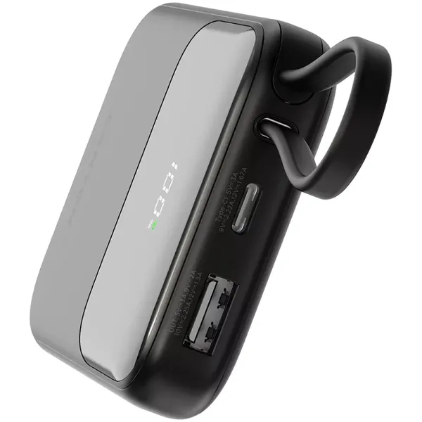 Акумулятор зовнішіній Power Bank 10000 mAh OnPower 101 built-in cable PD 22.5W, чорний Canyon (CNS-CPB101BK) - Фото 4