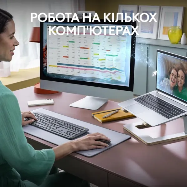 Комплект клавиатура и мышь беспроводной WL/BT MK950 Signature Slim Combo, UA, графитовый Logitech (920-012490) - Фото 3