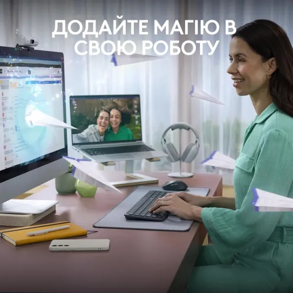 Комплект клавиатура и мышь беспроводной WL/BT MK950 Signature Slim Combo, UA, графитовый Logitech (920-012490) - Фото 7