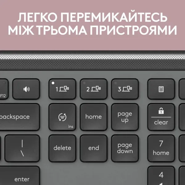 Комплект клавиатура и мышь беспроводной WL/BT MK950 Signature Slim Combo, UA, графитовый Logitech (920-012490) - Фото 10