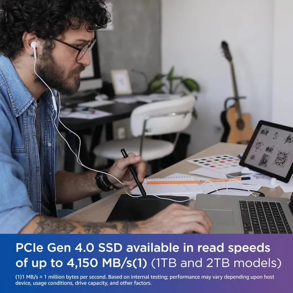 Накопичувач SSD M.2 2TB PCIe 4.0 Blue SN580 WD (WDS200T3B0E) - Фото 2
