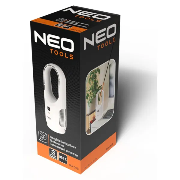 Вентилятор настільний акумуляторний Neo Tools, 345мм, 2200 мАч, білий Neo Tools (90-013) - Фото 2