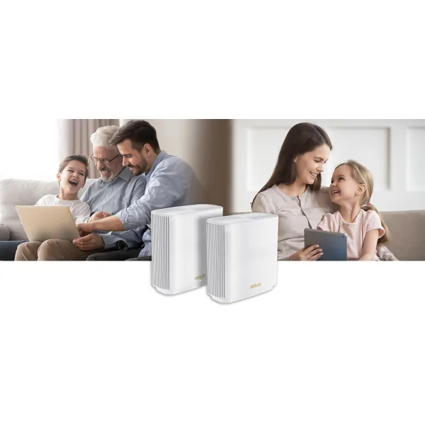Система WiFi-Mesh ZenWiFi XT8 v2 AX6600, 3xGE LAN, 1x2.5GE WAN, 1xUSB3.1, 1мод, білий ASUS (90IG0590-MO3A70) - Фото 2