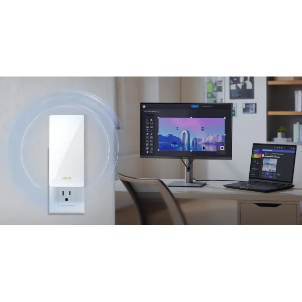 Расширитель покрытия WiFi RP-BE58 AX3000 1xGE LAN, MESH EU ASUS (90IG09J0-MU0C00) - Фото 1