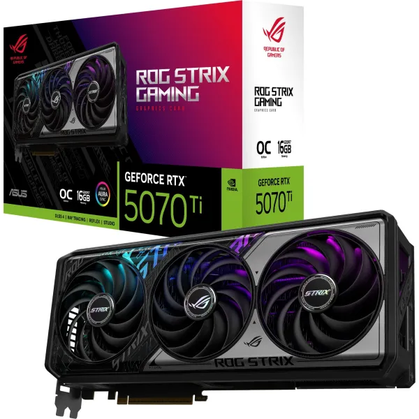 Видеокарта GeForce RTX 5070 TI 16GB GDDR7 OC ROG-STRIX-RTX5070TI-O16G-GAMING ASUS (90YV0M90-M0NA00) - Фото 10