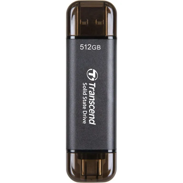 Накопичувач портативний SSD Transcend  512GB USB 3.1 Gen 2 Type-A + Type-C ESD310 Чорний Transcend (TS512GESD310C)