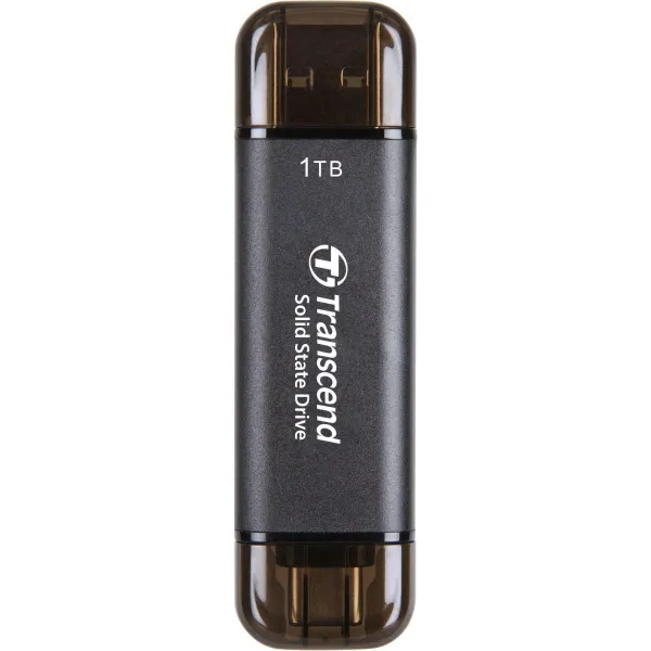 Накопитель портативный SSD 1TB USB 3.1 Gen 2 Type-A + Type-C ESD310 Черный Transcend (TS1TESD310C)