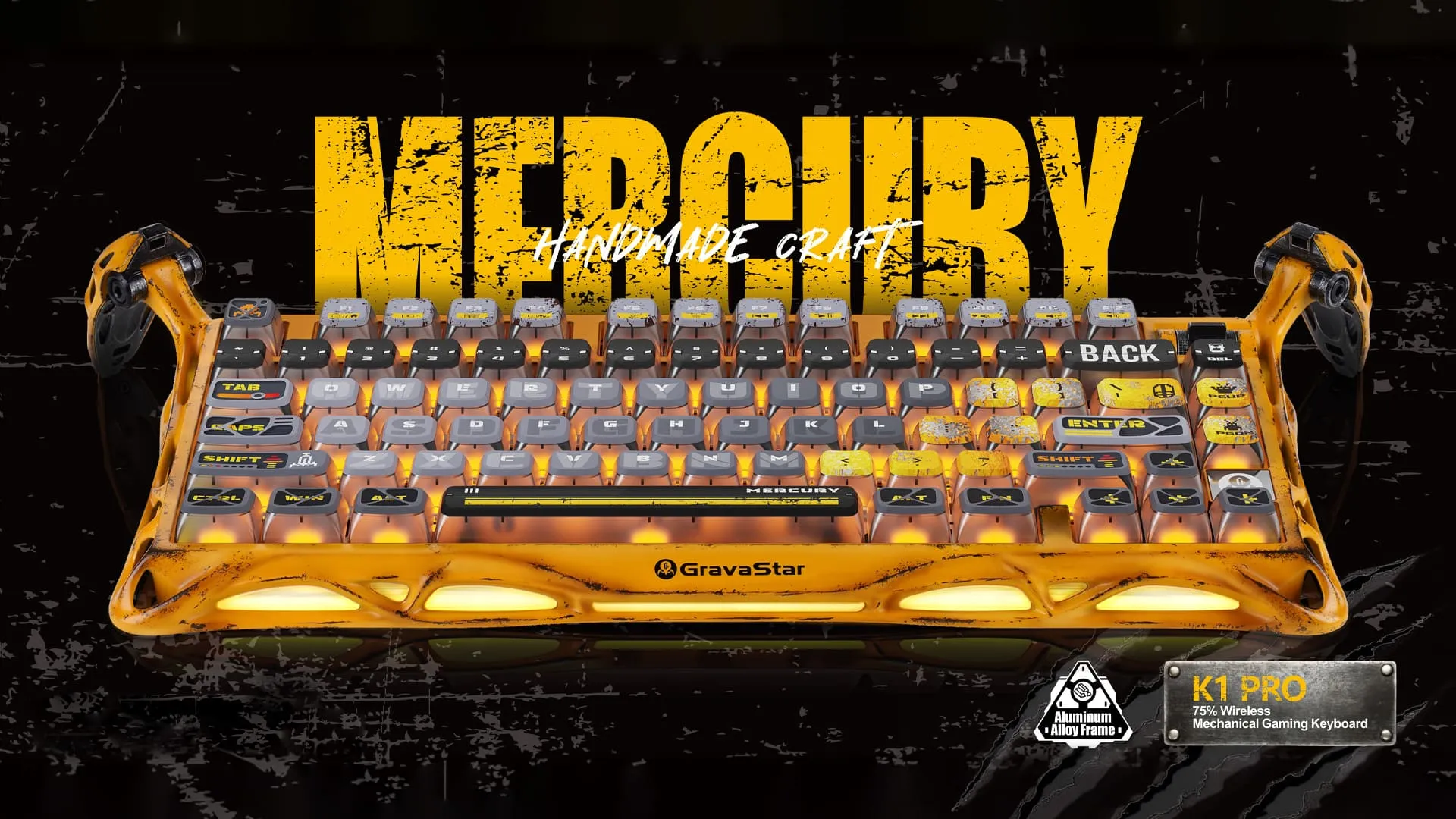 Клавиатура BT/WL/USB механическая Mercury K1 Pro, GravaStar x