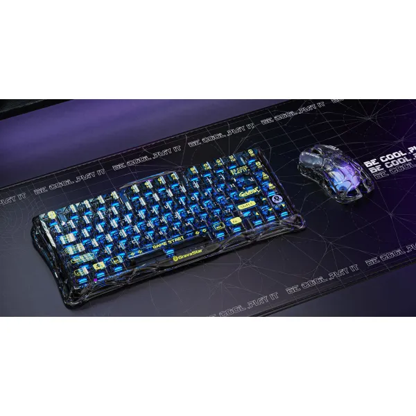 Мышь BT/WL/USB-A, RGB,  Mercury M2, чёрно-прозрачная GravaStar (GRAVASTARM2_XTAL_BLK) - Фото 6