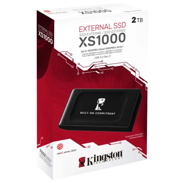 Накопитель портативный SSD 2TB USB 3.2 Gen 2 Type-C XS1000 Kingston (SXS1000/2000GA) - Фото 6