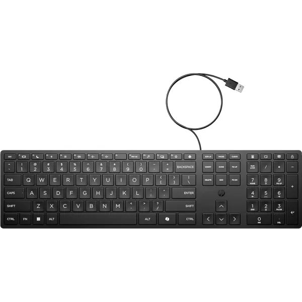 Клавиатура USB-A мембранная 320K, EN/UK, чёрная НР (9SR37UT) - Фото 12