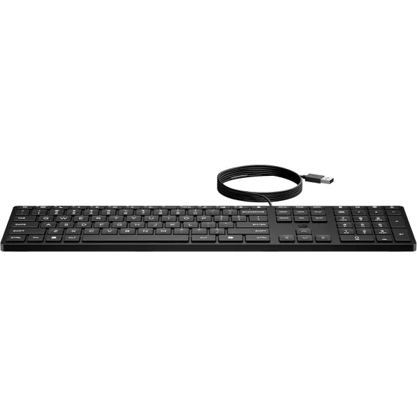Клавиатура USB-A мембранная 320K, EN/UK, чёрная НР (9SR37UT) - Фото 1