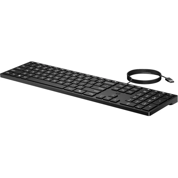 Клавиатура USB-A мембранная 320K, EN/UK, чёрная НР (9SR37UT) - Фото 4