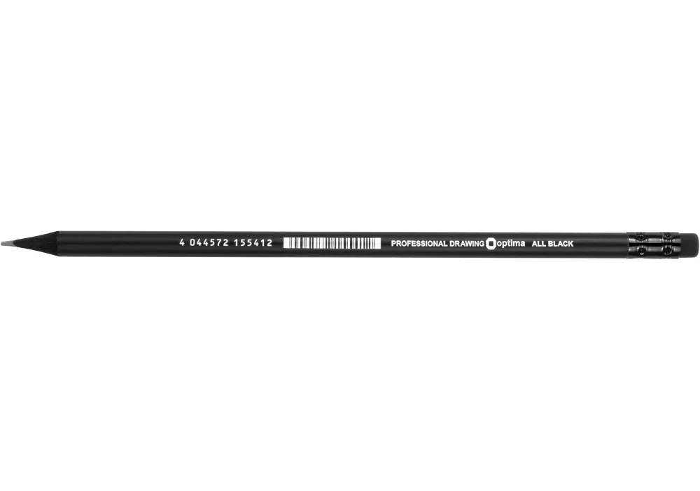 Карандаш чернографитный All BLACK HB корпус черный, заостренный, с резинкой Optima (O15541) Карандаш чернографитный All BLACK HB корпус черный, заостренный, с резинкой Optima (O15541)
