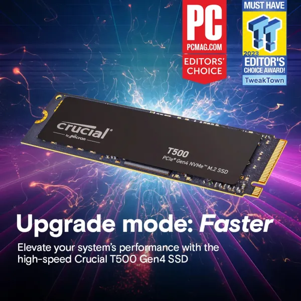Накопитель SSD M.2 1TB PCIe 4.0 T500 Crucial (CT1000T500SSD8) - Фото 2