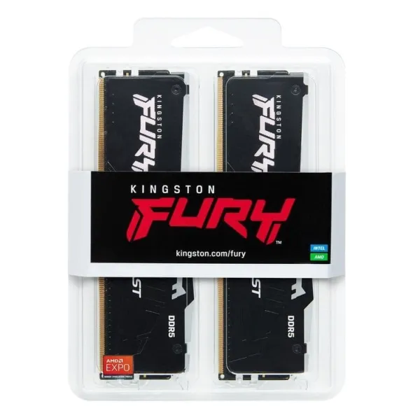 Пам'ять ПК DDR5 64GB KIT (32GBx2) 5200 FURY Beast RGB Kingston (KF552C40BB2AK2-64) - Фото 6