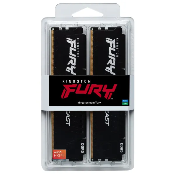Пам'ять ПК DDR5 32GB KIT (16GBx2) 6000 FURY Beast  EXPO Kingston (KF560C36BBE2K2-32) - Фото 5
