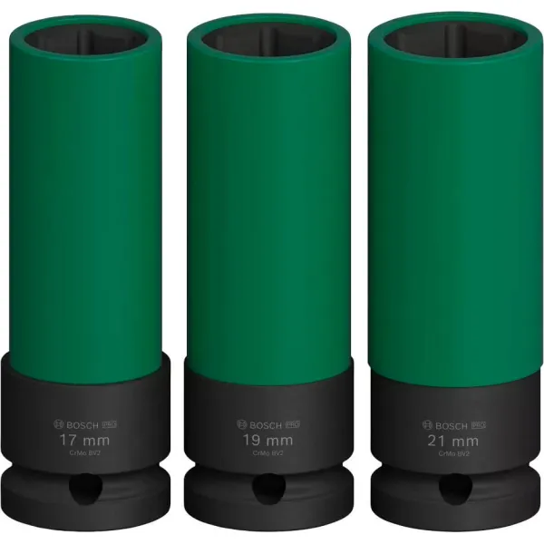 Набор ударных торцевых головок Professional Extra Deep 3шт 1/2" 85мм Bosch (2.608.003.033) - Фото 1