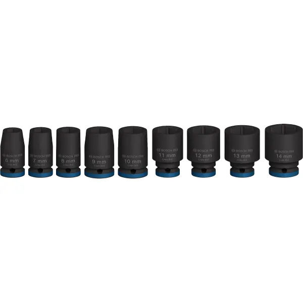 Набор ударных торцевых головок Professional Standart 9шт 1/4" 25мм Bosch (2.608.003.034) - Фото 1
