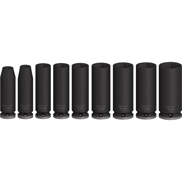 Набор ударных торцевых головок Professional Deep 9шт 3/8" 63мм Bosch (2.608.003.037) - Фото 1