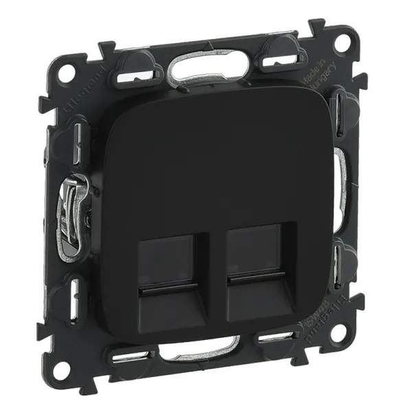 Розетка 2хRJ45 Cat.6 UTP Valena Life, антрацитовая Legrand (753953) - Фото 8