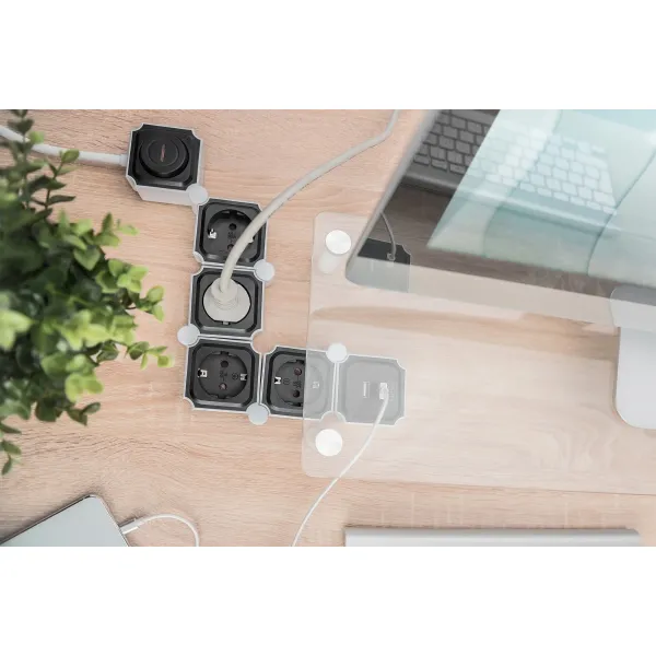 Блок розеток Flexible, 4xSchuko 16A, 2xUSB-A 2.4A, белый Digitus (DA-70620) - Фото 10