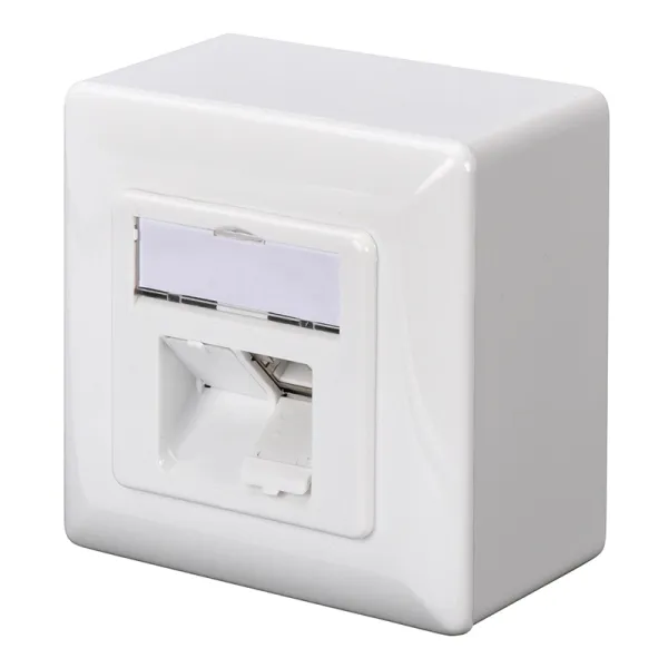 Розетка 2xRJ45/8P8C Cat.5e STP для наружной проводки, белая Digitus (DN-9002-N)