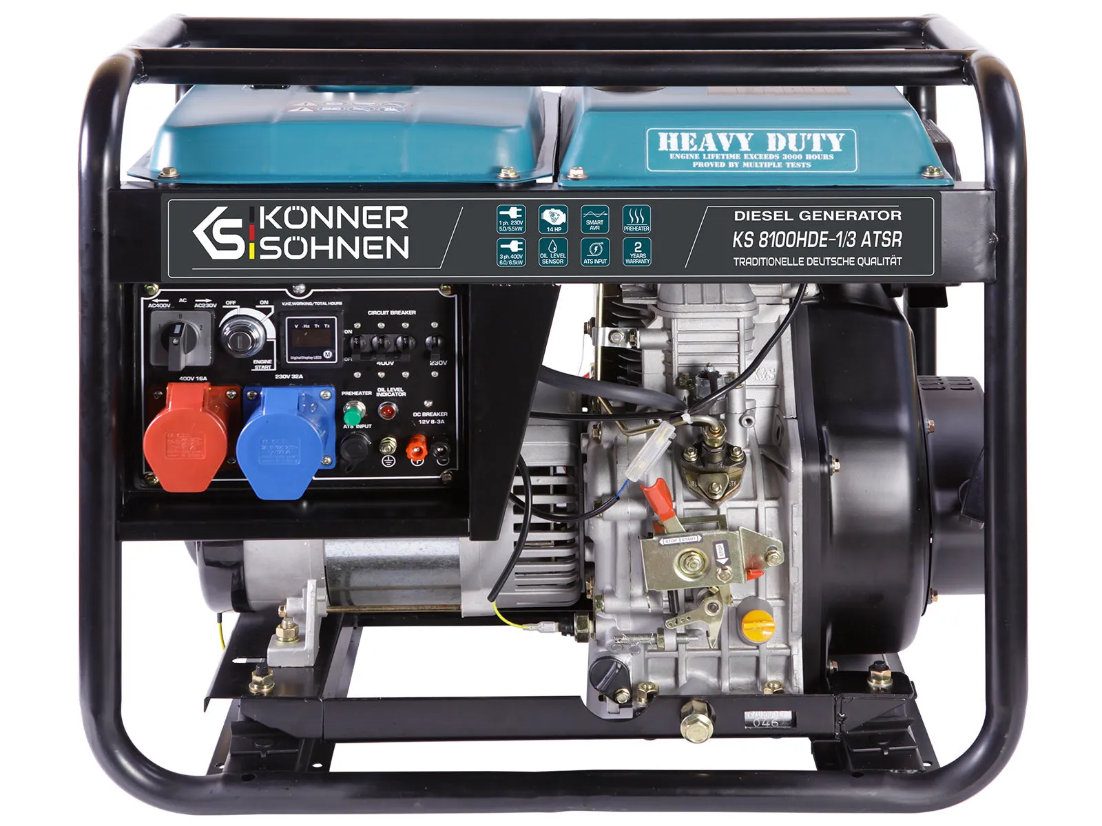 Генератор дизельний KS 8100HDE-1/3 ATSR (EURO V), 230/400В, 5.5/6.0кВт Konner&Sohnen (KS8100HDE-1/3ATSR) Генератор дизельний KS 8100HDE-1/3 ATSR (EURO V), 230/400В, 5.5/6.0кВт Konner&Sohnen (KS8100HDE-1/3ATSR)