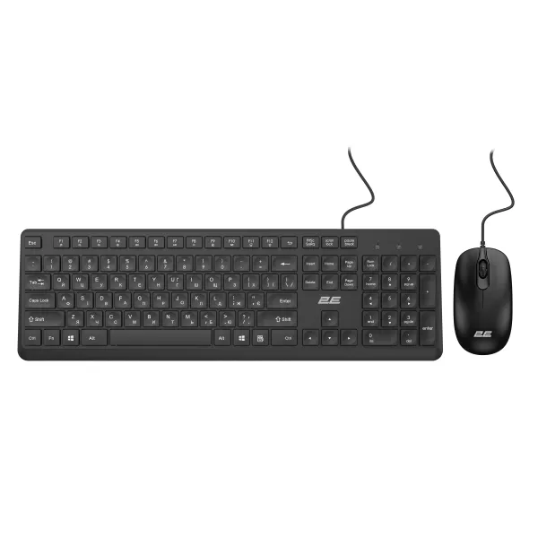 Комплект клавиатура и мышь USB-A MK405, EN/UK/RU, чёрный 2E (2E-MK405UBK)