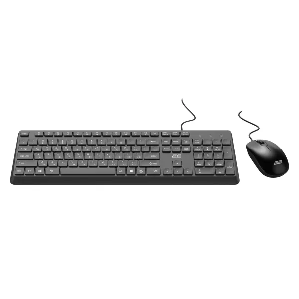 Комплект клавиатура и мышь USB-A MK405, EN/UK/RU, чёрный 2E (2E-MK405UBK) - Фото 1