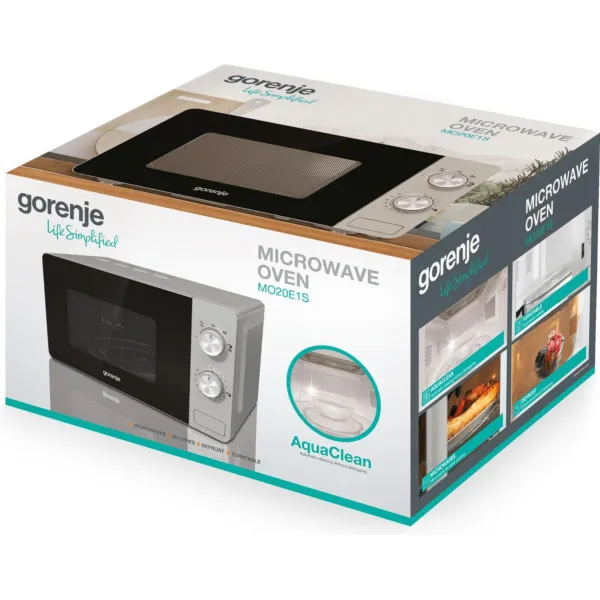 Мікрохвильова піч 20л., 800Вт, сріблястий Gorenje (MO20E1S) - Фото 4