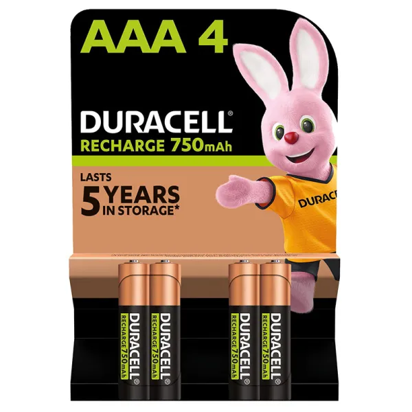 Акумулятор HR03-AAA 750 мАг, NI-MH, 4 шт. Duracell (5017770/5017005/5007331) - Фото 4