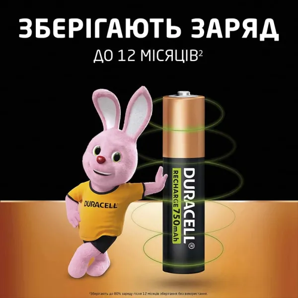 Акумулятор HR03-AAA 750 мАг, NI-MH, 4 шт. Duracell (5017770/5017005/5007331) - Фото 4