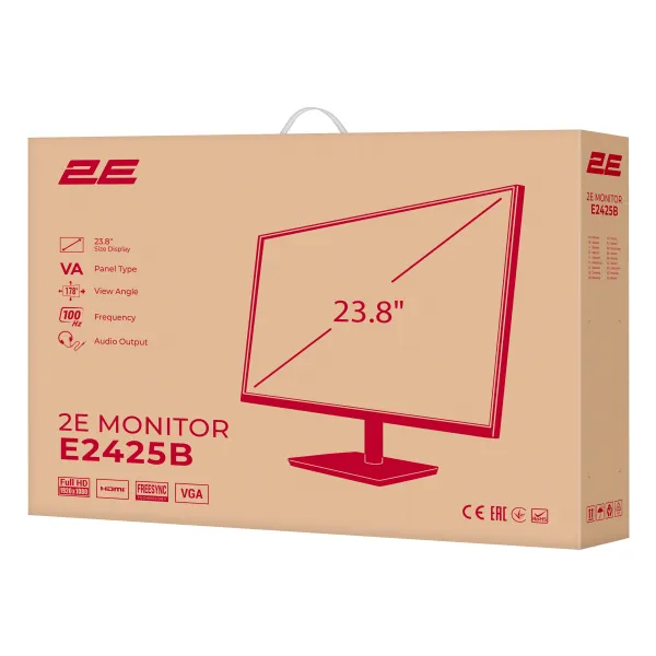 Монитор 23.8" E2425B D-Sub, HDMI, VA, 100Hz, FreeSync 2E (2E-E2425B-01.UA) - Фото 16