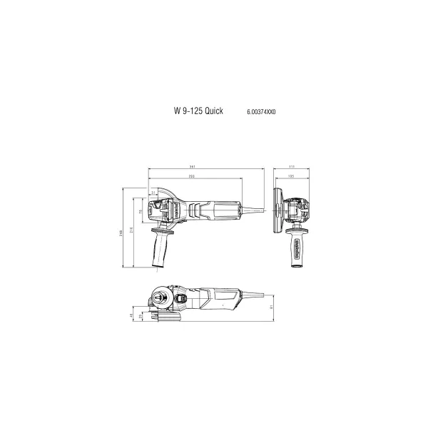 Шлифмашина угловая W 9-125 QUICK 125мм 900Вт 10500об·мин Metabo (600374000) - Фото 5