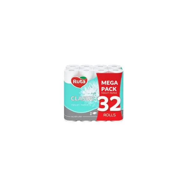 Папір туалетний Classic 32 рулони, 2 шари, білий Ruta (58768976)