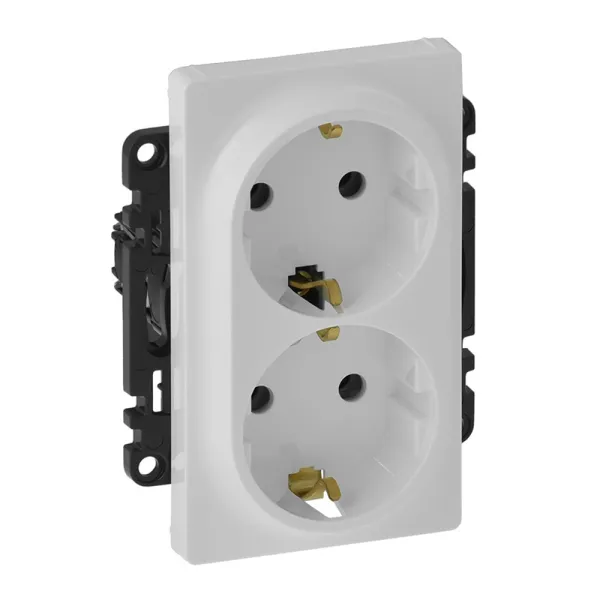 Розетка 2хSchuko Valena Life, шторки, 16А, 250V, автоматические клеммы, белая Legrand (753127) - Фото 10