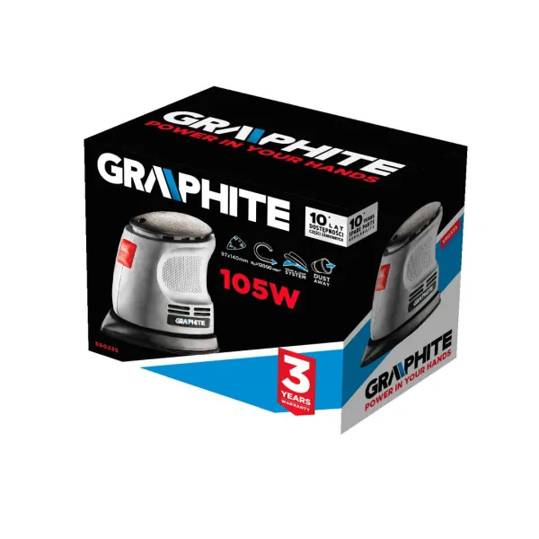 Шлифмашина вибрационная Delta 105Вт, 24000кол·мин GRAPHITE (59G335) - Фото 8