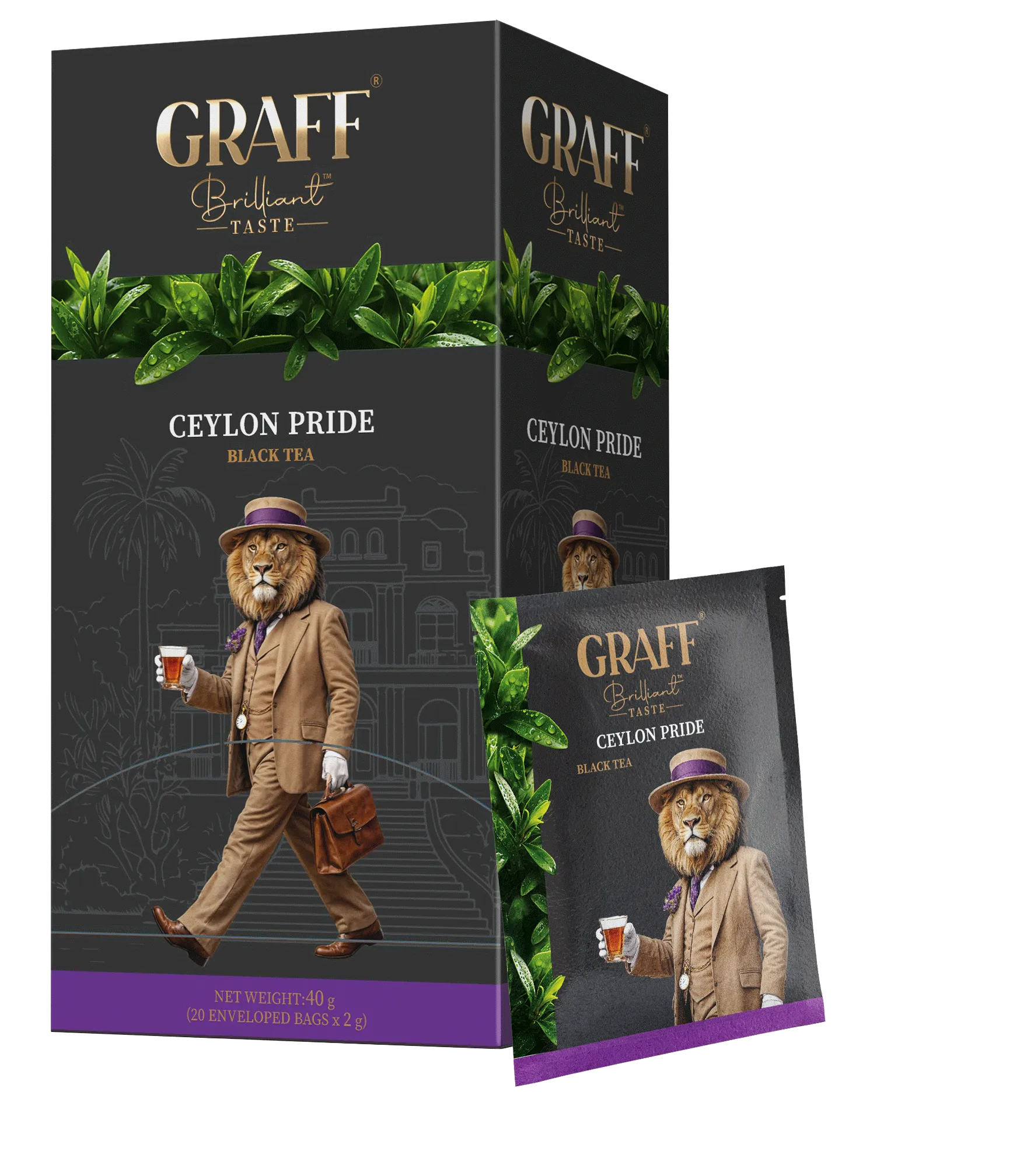 Чай чорний байховий 40 г (2 г х 20), сашет, Ceylon pride GRAFF (gr.10450) Чай чорний байховий 40 г (2 г х 20), сашет, Ceylon pride GRAFF (gr.10450)