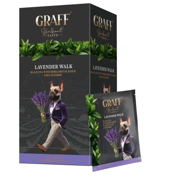 Чай черный с ароматом лаванды и бергамота 30 г (1,5 г х 20), сашет, Lavender walk GRAFF (gr.10658) - Фото 11