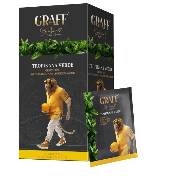 Чай зеленый с ароматом манго и личи 30 г (1,5 г х 20), сашет, Tropicana verde GRAFF (gr.10665) - Фото 12