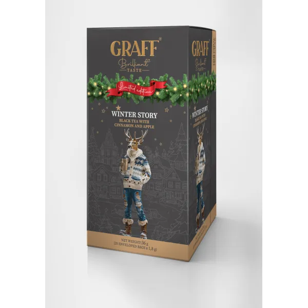Чай черный байховый с корицей и яблоком 36 г (1,8 г х 20), сашет, Winter story GRAFF (gr.11426) - Фото 12
