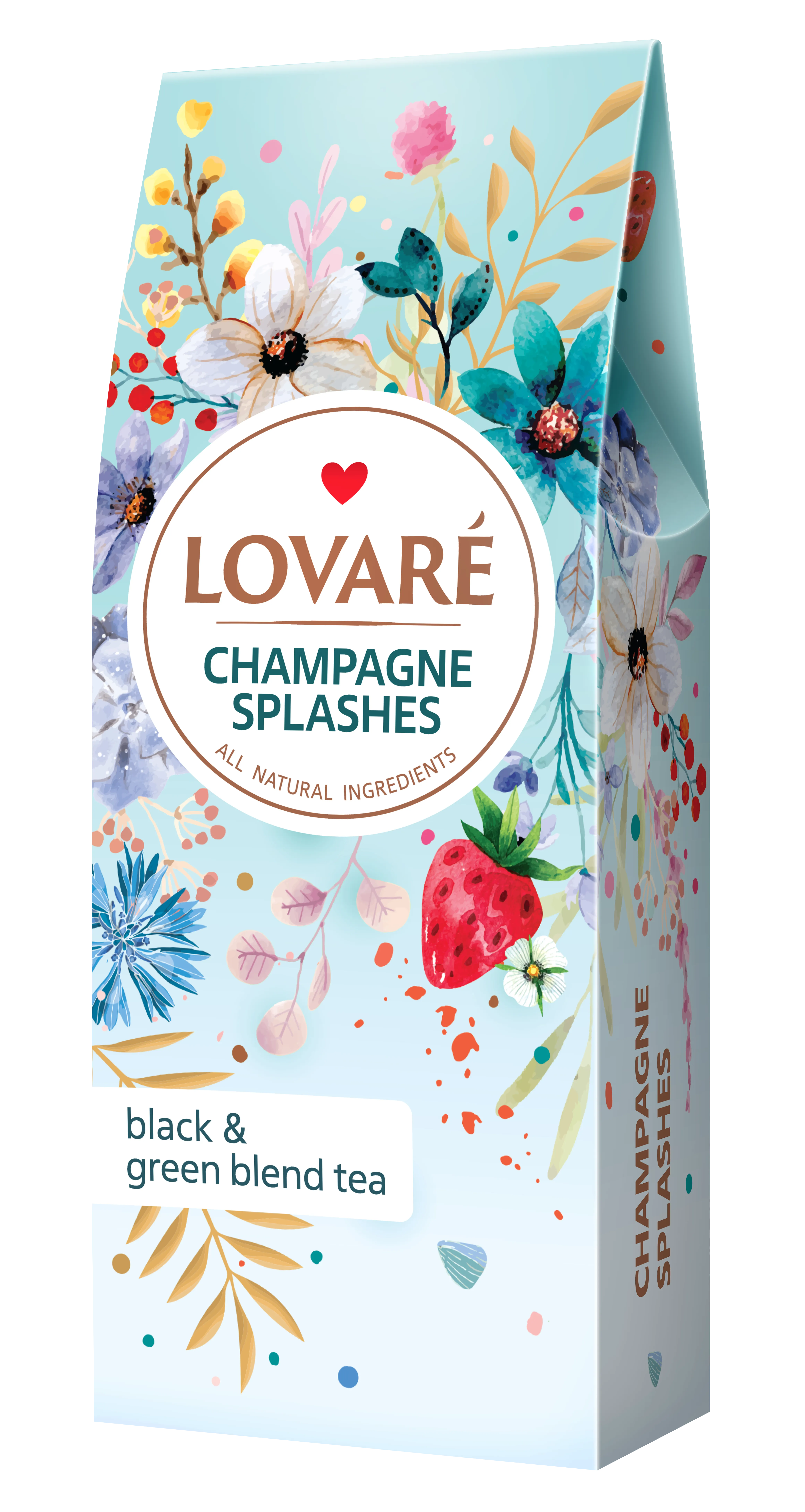 Чай бленд чорного та зеленого 80 г, лист, Champagne Splashes Lovare (lv.01892) - Фото 1